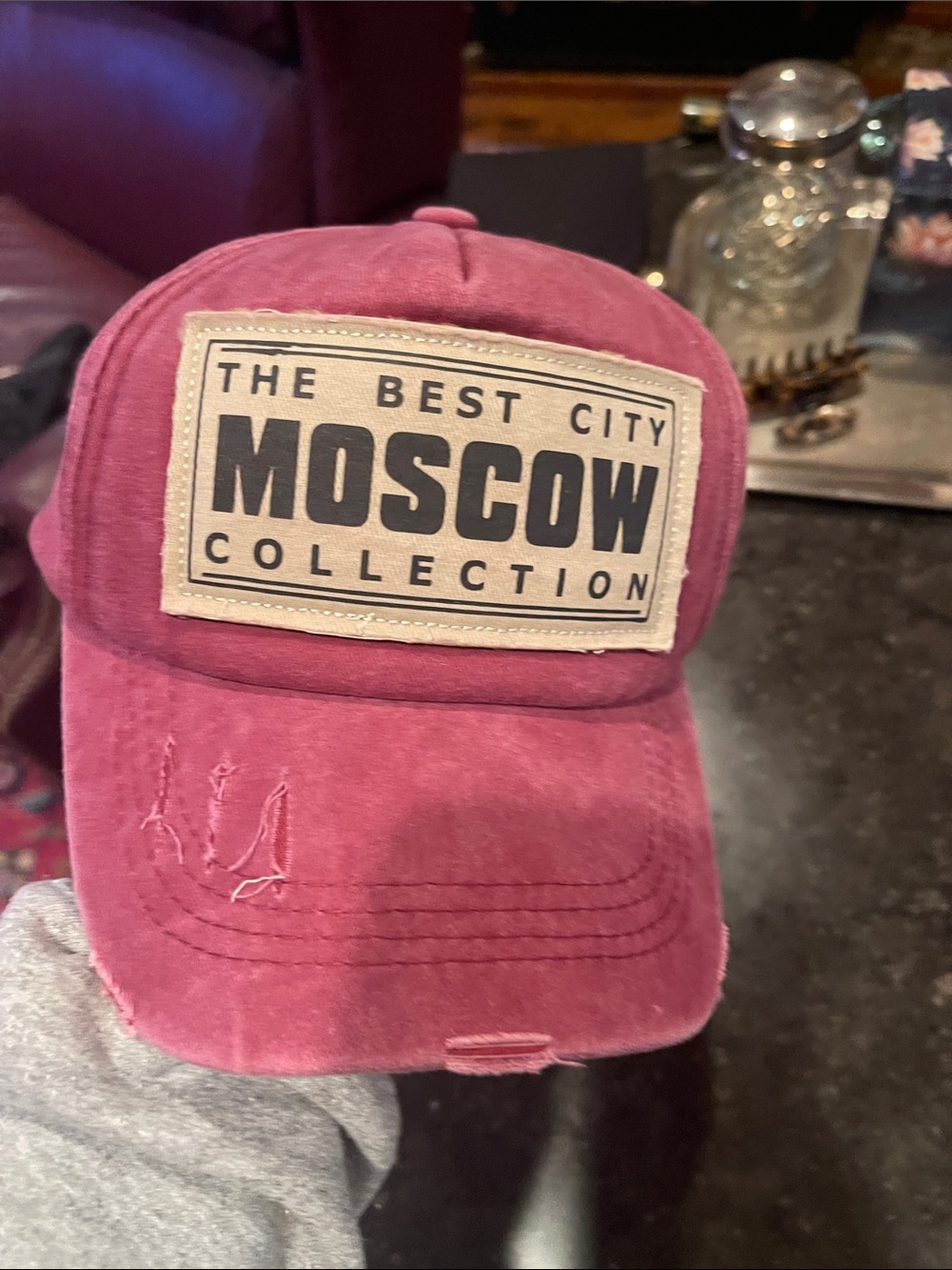 Men's Distressed Rose Baseball Cap